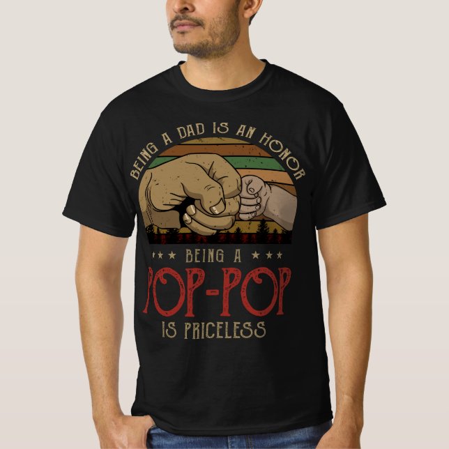 Camiseta Ser Pai É Uma Honra Ser Pop-Pop É Pricele (Frente)