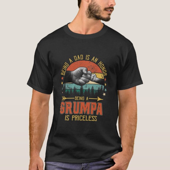 Camiseta Ser Pai É Uma Honra Ser Um Grumpa É (Frente)