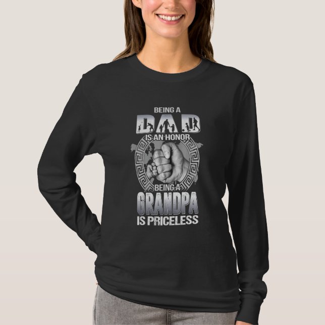Camiseta Ser Pai É Uma Honra Ser Vovô É Pricelessfa (Frente)