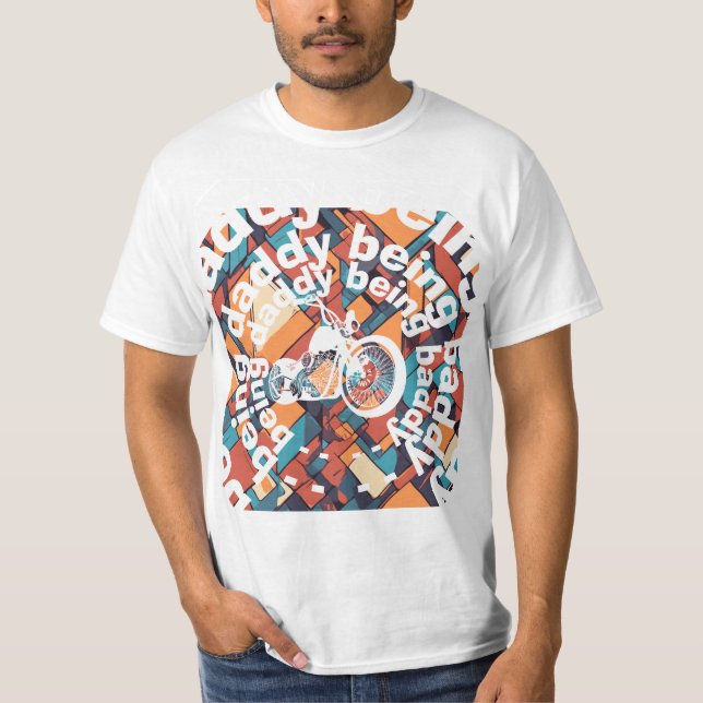 Camiseta "Ser Papai Ser Malvado" Chopper Daddy Geométrico (Frente)