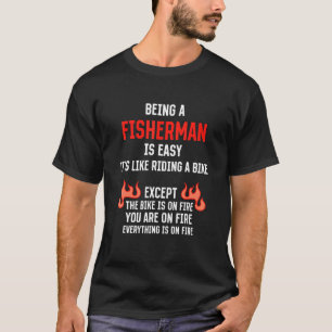 Camiseta Ser Pescador É Fácil Humor De Pesca Trabalho De P