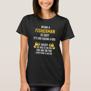 Camiseta Ser pescador é fácil pescar trabalho de humor