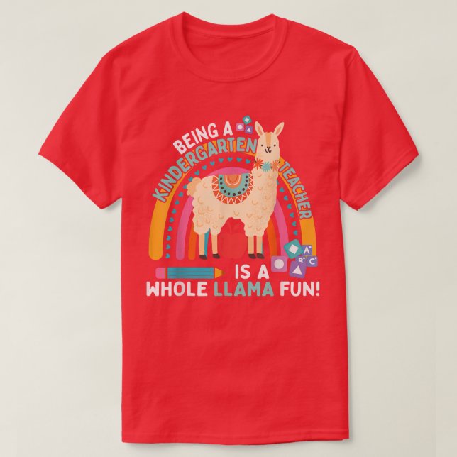 Camiseta Ser professor de jardim de infância é uma diversão (Frente do Design)