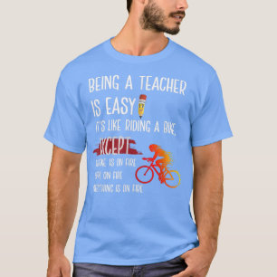 Camiseta Ser professor é fácil é como andar de bicicleta