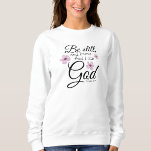 Camiseta Ser Psalm 46:10 Flores De Púrpura De Aquarela