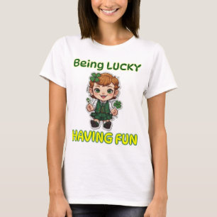 Camiseta Ser Sortudo, Divertir-Se