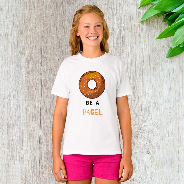 Camiseta Ser Um Camisa-T De Comida Redonda De Bagel (Criador carregado)