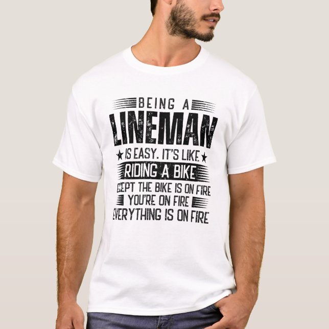 Camiseta Ser Um Lineman É Fácil (Frente)