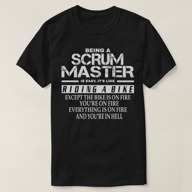 Camiseta Ser Um Mestre De Scrum É Fácil É Como Andar De Bic (Frente do Design)