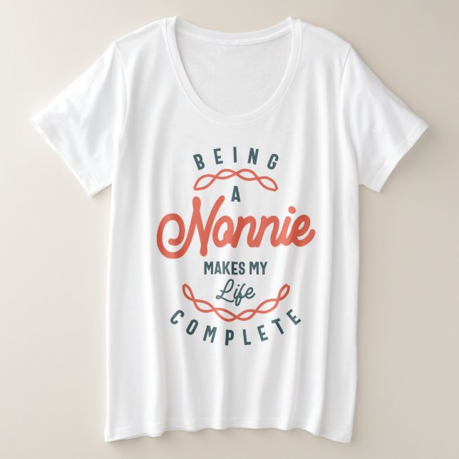 Camiseta Ser um nonnie faz minha vida completa (Frente do Design)