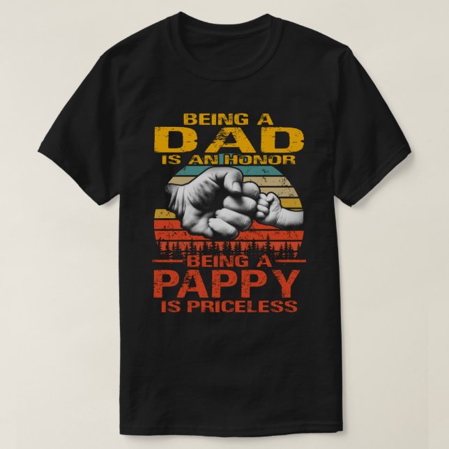 Camiseta Ser um Pai é uma honra ser um PAPPY é inestimável (Frente do Design)