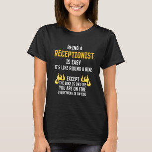 Camiseta Ser um Recepcionista é um oficial da frente fácil 