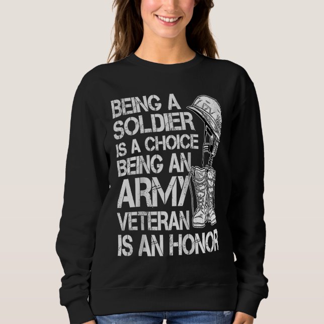 Camiseta Ser um Soldado é uma Escolha Raglan Baseball (Frente)