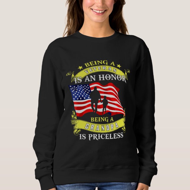 Camiseta Ser Um Veterano É Um Avô Honroso É Sem Preço (Frente)