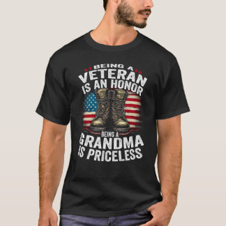 Camiseta Ser um Veterano é uma bandeira honrosa-americana