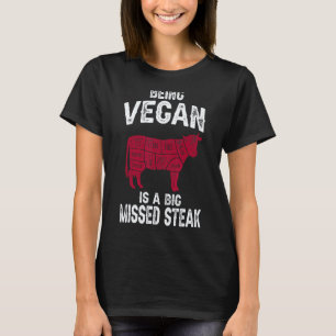 Camiseta Ser Vegano É Um Grande Bife Perdido