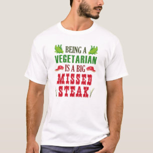 Camiseta Ser Vegetariano É Um Grande Bife Perdido