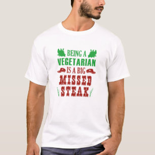Camiseta Ser Vegetariano É Um Grande Bife Perdido