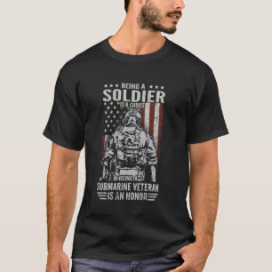 Camiseta Ser Veterano de Submarino é uma Bandeira dos EUA S