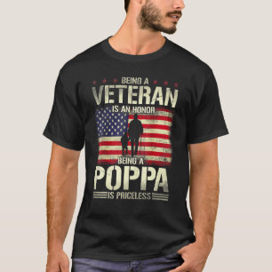 Camiseta Ser Veterano É Uma Honra Ser Poppa Não Tem Preço