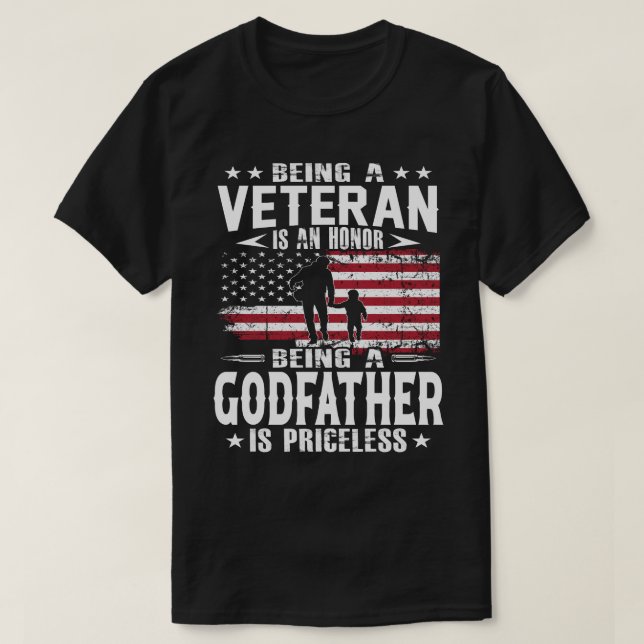 Camiseta Ser Veterano É Uma Honra Ser Um GODFATHER É P (Frente do Design)