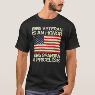 Camiseta Ser Veterano É Uma Honra Ser Vovô É Primo