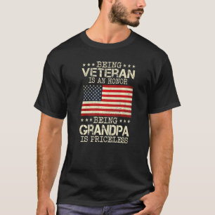 Camiseta Ser Veterano É Uma Honra Ser Vovô É Primo