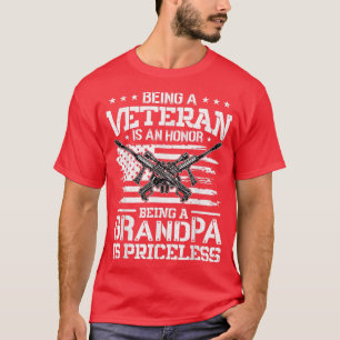Camiseta Ser Veterano É Uma Honra Ser Vovô É Primo