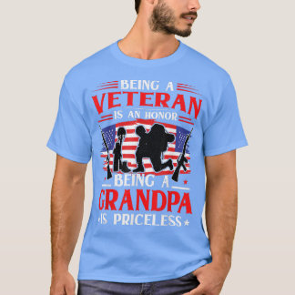 Camiseta Ser Veterano É Uma Honra Ser Vovô É Primo