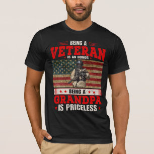Camiseta Ser Veterano É Uma Honra Ser Vovô É Primo