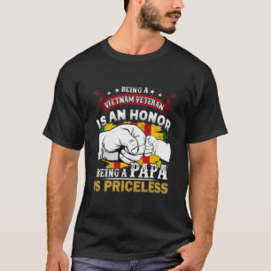 Camiseta Ser Veterano Vietnã É Uma Honra Ser Um Papa É