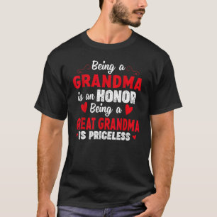 Camiseta Ser Vovó É Uma Honra Ser Excelente Vovó É