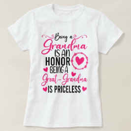 Camiseta Ser Vovó É Uma Honra Ser Vovó Excelente