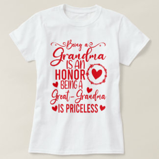 Camiseta Ser Vovó É Uma Honra Ser Vovó Excelente