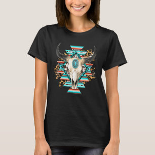 Camiseta Serapa Ocidental Crânio de Vaca Azteca Crânio de T