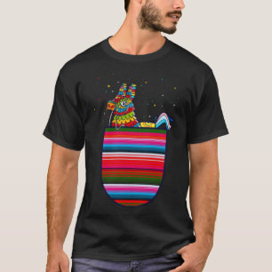 Camiseta Serape Pocket Pinata Mexicana Fiesta Cinco De Mayo
