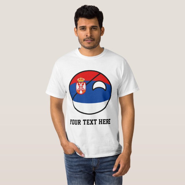 Camiseta Serbia Geeky de tensão engraçado Countryball (Frente Completa)