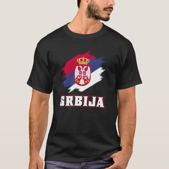 Camiseta Serbian Roots Srbija Sérvios Sérvia Bandeira Sérvi (Frente)