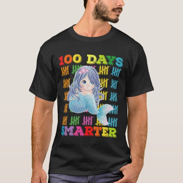 Camiseta Sereia 100 Dias Mais Inteligente 100º Dia da Escol (Frente)