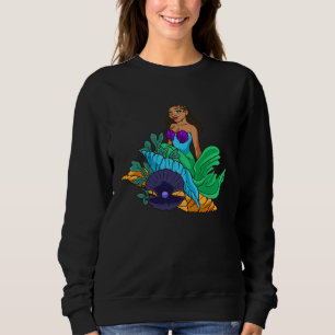 Camiseta Sereia Afro-Americana Com Tranças Presente Fofo Pa