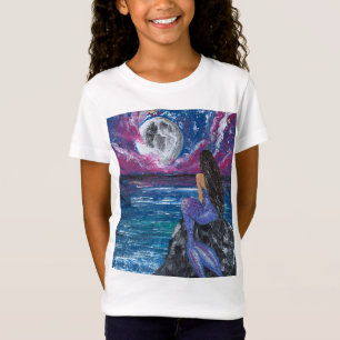 Camiseta Sereia ao luar arte manual