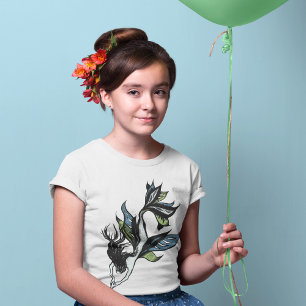 Camiseta Sereia Bela Mão Desenhou Fantasia Arte