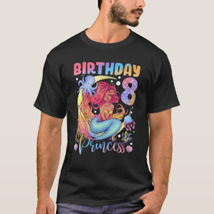Camiseta Sereia Birthday Girl 8 Anos 8º Aniversário