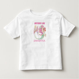 Camiseta Sereia Birthday Girl White debaixo do mar