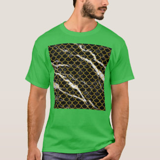 Camiseta Sereia Bonita Com Padrão De Mármore Preto