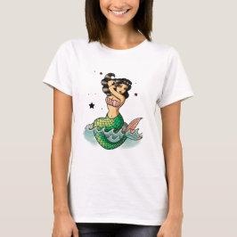 Camiseta Sereia bonita da velha escola