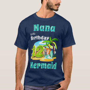 Camiseta Sereia Bonita Nana Do Aniversário Da 12