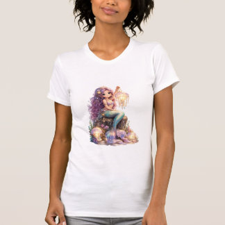 Camiseta Sereia com lanterna de água-viva
