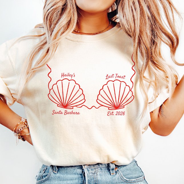 Camiseta Sereia Concha Último Brinde Despedida de Solteira  (Mermaid Seashell Last Toast Bachelorette )