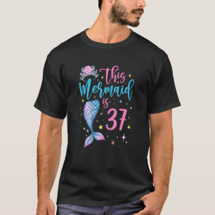 Camiseta Sereia de 37 anos Rainha de 37 anos Meninas de Ani